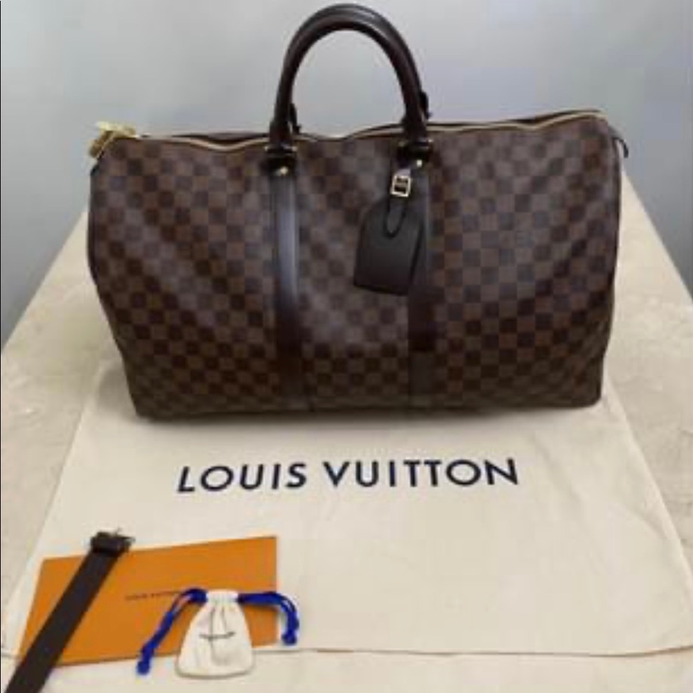 Authentic Louis Vuitton Damien Ebene Keepall 50